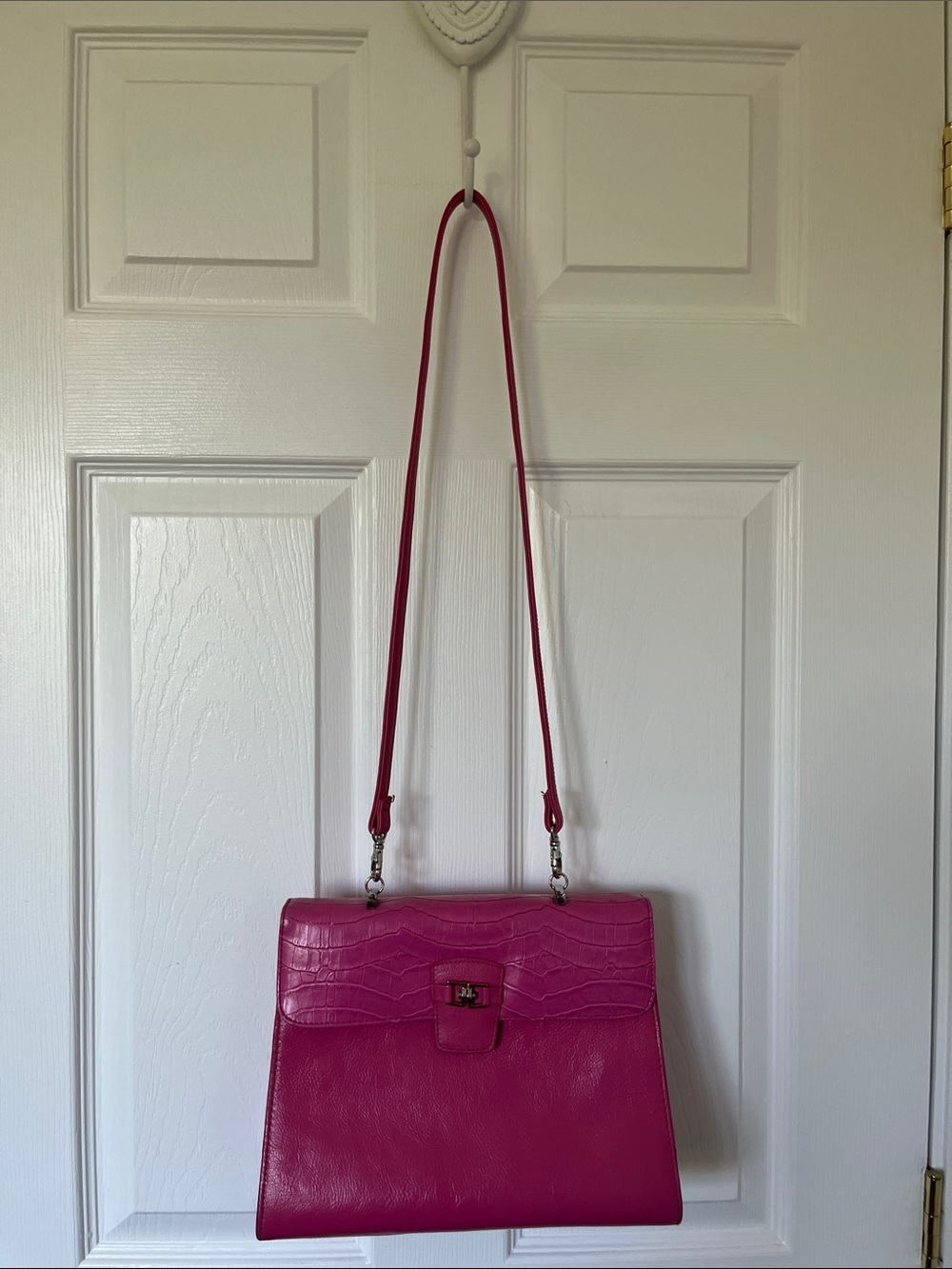 Pink Leather Shoulder Bag - Unbranded Elegant Crossbody